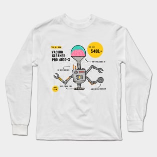 Vacuum  Cleaner Robot Of The Future Long Sleeve T-Shirt